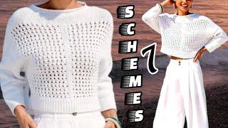 Схемы на потрясающие женские свитера. Patterns for stunning women's sweaters.