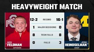 HWT: Michigan's Josh Heindselman vs. Ohio State's Nick Feldman | Big Ten Wrestling | 02/01/2025