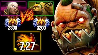 Immortal Pudge Vs Immortal Invoker Mid | The First Midas Pudge In 7.27 [2 games] | Pudge Official