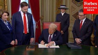 BREAKING NEWS: President Donald Trump Signs His First Executive Orders At The Capitol