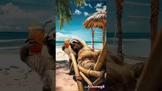 Just a sloth living his best life | ai shorts  | ai animations | #shorts #BeachVibes #SlothGoals