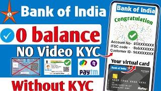 without video kyc | bank of india zero balance account opening online |