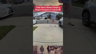 Tesla Sentry Mode Caught a CRAZY Firework On Camera 