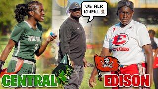 ITS A BLOWOUT | MIAMI CENTRAL VS MIAMI EDISON GIRLS FLAG FOOTBALL | MIC’D UP W/ TOMMY SHULER *OMG*