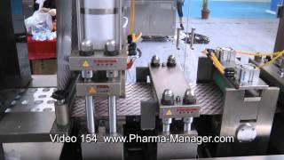 Blister Machine, tablets packaging. Pharmaceutical equipment. Video 154 www.Pharma-Manager.com