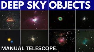 Deep Sky Objects through Celestron Astromaster 114eq Manual Telescope