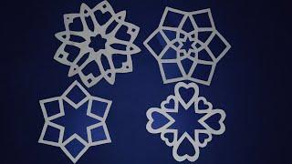 4 Design Paper Snowflakes, How to Craft Paper Snowflake, Craft Ideas, DIY