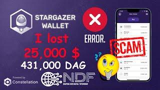 Ошибка разработчиков Stargazer Wallet привела к потере 25,000 $. Loss of 431,000 DAG tokens.