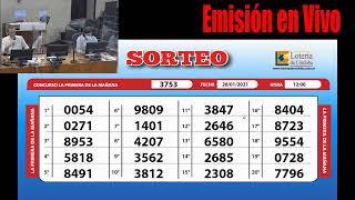 Sorteo de Quiniela 1º DE LA MAÑANA Nº 3753- 28/01/2021