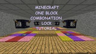 Minecraft 1 Block Combination Lock Tutorial  *World Download In Desciption*