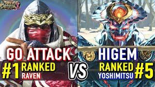 T8  GO ATTACK (#1 Ranked Raven) vs HIGEM (#5 Ranked Yoshimitsu)  Tekken 8 High Level Gameplay