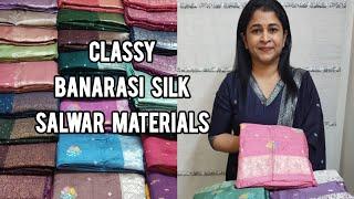 CLASSY BANARASI SILK & SILKY GEORGETTE SALWAR MATERIALS | HANDPICKED COLLECTION |WhatsApp 9980215090