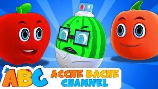 Learn Fruits with Five Cute Fruits in हिंदी | Hindi Balgeet & Rhymes | Acche Bache Channel