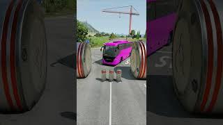 City Buses vs Hydraulic Crush - BeamNG.Drive #shorts #beamngdrive #bus