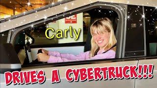 Teenage Driver Carly Drives a Tesla Cybertruck For The First Time in Las Vegas and  Tries FSD!!!