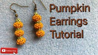 Beaded Pumpkin Earrings Tutorial