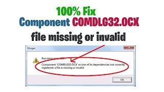 How to fix COMDLG32.ocx missing or invalid error windows 10/8/7