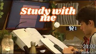 LIVE 2 HOURS | Day 481 | NO BREAKS Study With Me Pomodoro | Thunderstorm AFTERNOON