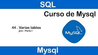 Curso de MySQL #44 II  Varias tablas (join) - Concepto y Ejercicio