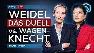 🟥 LIVE | Alice WEIDEL vs. Sahra WAGENKNECHT - Das DUELL | #WATCHparty