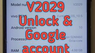 Vivo Y20 V2029 Unlock & Google account FRP bypass