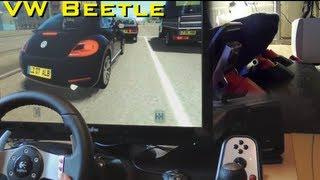 Volkswagen New Beetle - City Car Driving onboard simulator gameplay, 1080p. Logitech G27, pedals.