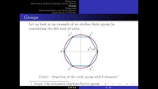 Mathematical Structure of Quantum Theory Lecture 1: Group Theory and Symmetries