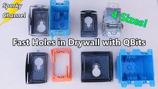 Fast Holes in Drywall with QBits, 4 Sizes! Installations and Reviews
