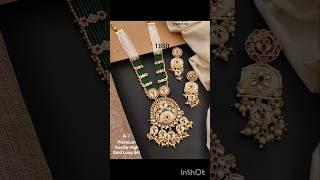 Long brass nacklace set with price ||  Brass gold pearl necklace designs #shorts #video