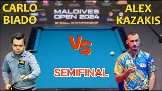 Highlights Carlo Biado vs Alex Kazakis Maldives Open 2024 10 Ball Championship SF