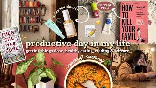 Productive Day Vlog  Girl talk? ️‍🩹 Skincare & supplements 🫧 book haul, healthy cooking 