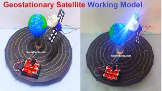 Geostationary satellite working model science project for exhibition - diy | innovative | howtofunda