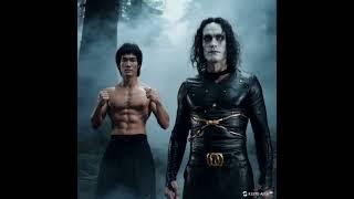 Bruce Lee meets Brandon Lee #AI #aivideo #brucelee #brandonlee #kungfu #shorts #thecrow #klingai