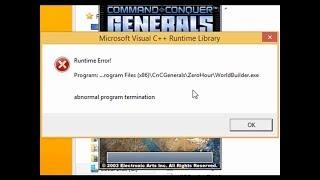 How to fix C&C Generals Zero hour World Builder Runtime error at Startup /  Not Working