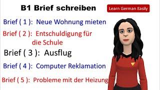Prüfung B1 DTZ Brief schreiben ( 5 wichtige Briefe )