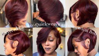 99j Quickweave Bob With Closure and Layers | come style with me