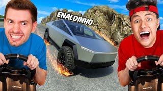 Destruindo o CARRO do ENALDINHO no BeamNG Drive! (cybertuck)