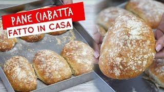 Pane ciabatta fatto in casa: croccante fuori ed alveolato all'interno!