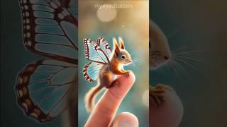 "Megical fantasy Squirrel Flaying on finger" Yayad Babah #cute #funny #trending #shorts #animals