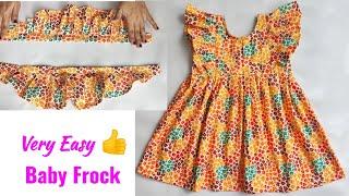 Frill Baby Frock cutting and stitching for 3-4 year | Very Easy Baby Frock cutting and stitching