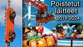 Särkänniemestä viime aikoina poistetut laitteet 2019-2024