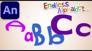 endless alphabet letter movements but theyre recreated in adobe animate (read desc)