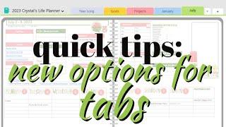 OneNote vertical and horizontal tabs layout options