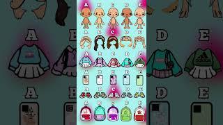 A,B,C,D,E ️select Your favourite  look️#tocaboca #gacha #avatarworld #roblox