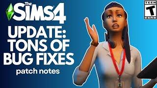 MANY BUG FIXES - Sims 4 Update Notes