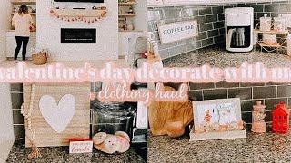 NEW HOUSE VALENTINE'S DAY DECORATE WITH ME 2023 | DECORATE FOR VALENTINE'S DAY EVALESS CLOTHING HAUL