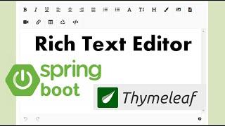 Rich Text Editor Example with Spring Boot and Thymeleaf