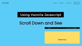 Sticky Navigation Bar On Scroll Using Vanilla Javascript | Animated Navbar on Scroll