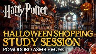  Harry Potter Pomodoro: HALLOWEEN SHOPPING STUDY SESSION ️ Hogwarts ASMR Ambience for Productivity