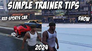 Simple Trainer Tips | SNOW - RED Sports Car | 2024 | GTA 5 MODS